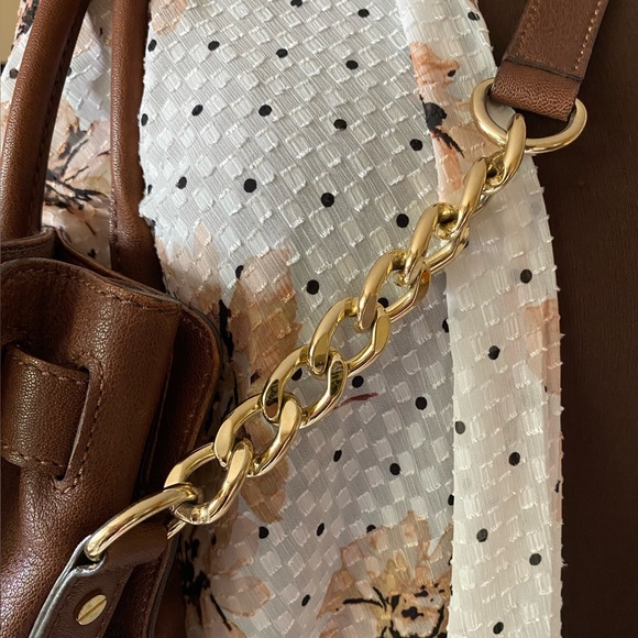 👜 AUTHENTIC Michael Kors Hamilton leather Satchel Shoulder Lock Key Clochette - Picture 3 of 14